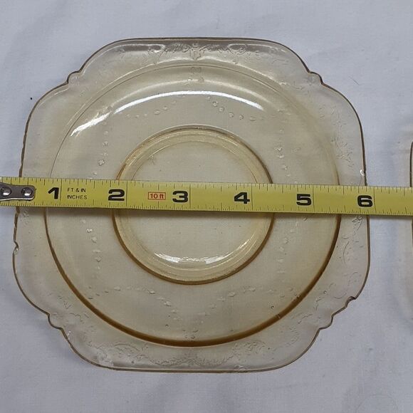 7 PC bundle vtg yellow Federal depression glass-Madrid &Normandie patterns - Picture 3 of 14